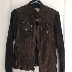 MICHAEL Michael Kors color block leather jacket