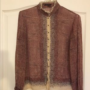 Elie Tahari silk chiffon blouse.