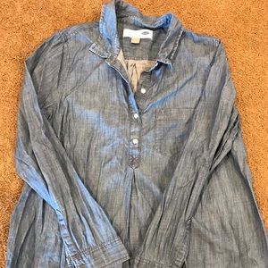 Old navy maternity chambray popover medium