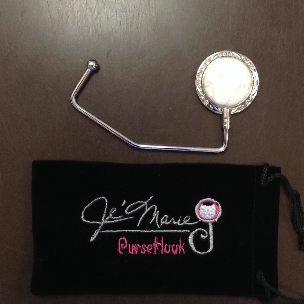 White Marble Purse Hook