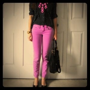 Women's J Crew Matchstick Jeans- Neon Purple