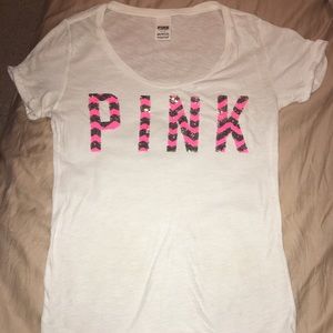 PINK Victoria Secret Large White T-shirt