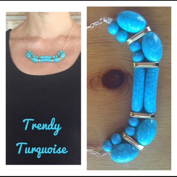 ✂️PRICECUT✂️Turquoise Bling Boho Necklace sold - Picture 2 of 3
