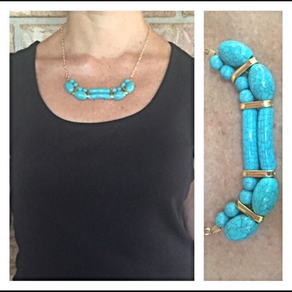 ✂️PRICECUT✂️Turquoise Bling Boho Necklace sold - Picture 3 of 3