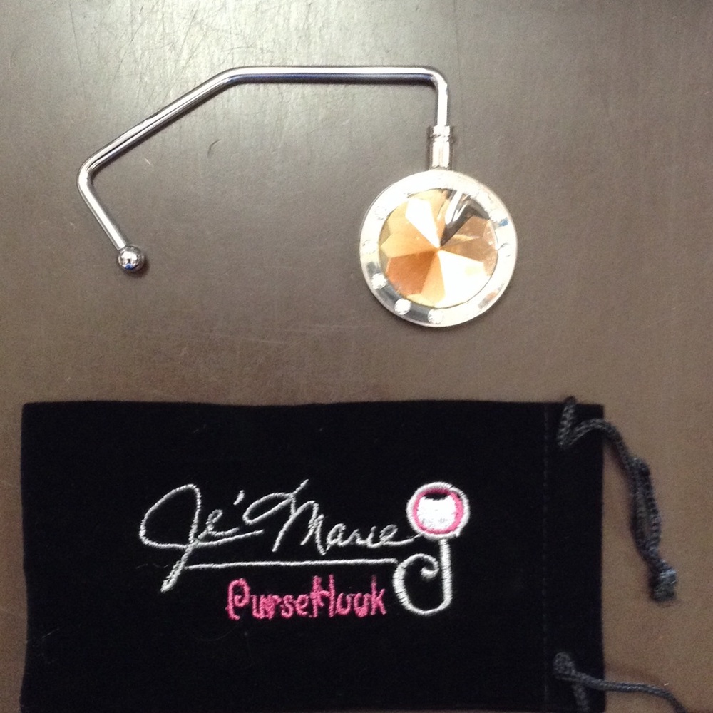 Peach Crystal Purse Hook