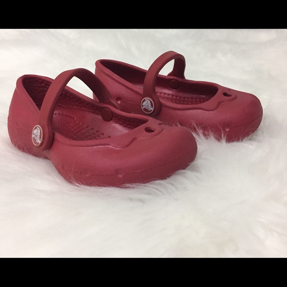 Crocs Mary Jane toddlers red flats