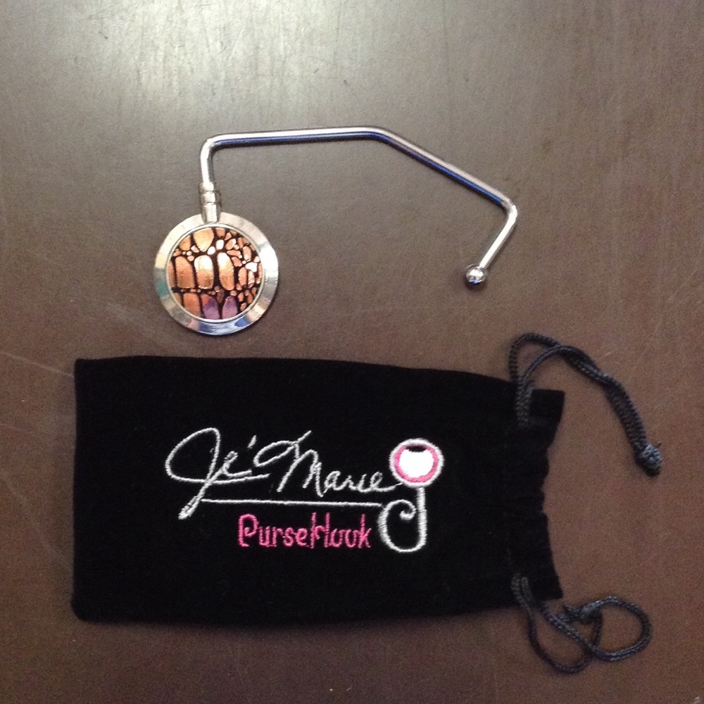 Rose Gold Snake Print Purse Hook