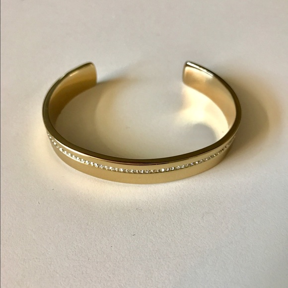 J. Crew Gold Plated Cuff with micro crystals. - Picture 3 of 5