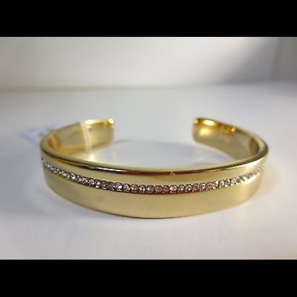 J. Crew Gold Plated Cuff with micro crystals. - Picture 2 of 5
