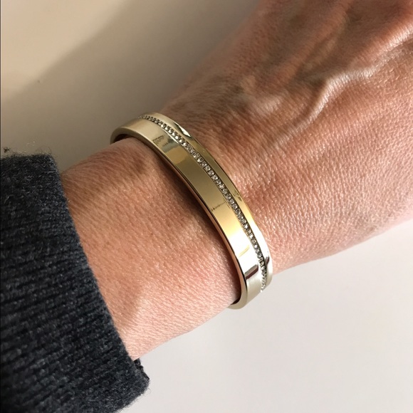 J. Crew Factory Jewelry - J. Crew Gold Plated Cuff with micro crystals.