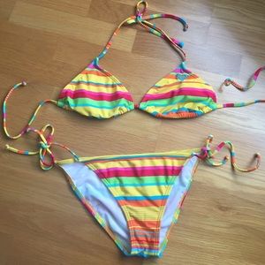 Roxy rainbow string bikini set 👙👙👙