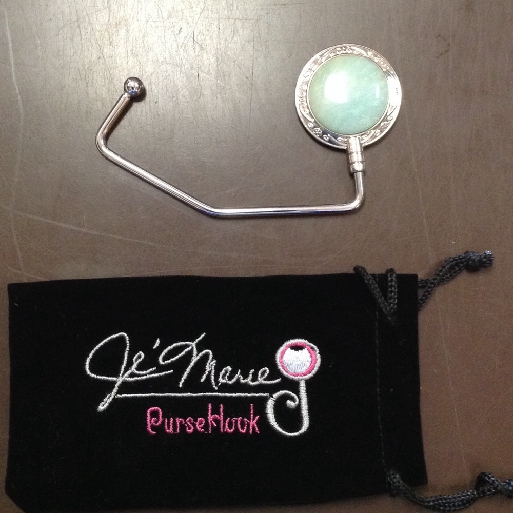 Aqua Marble Purse Hook