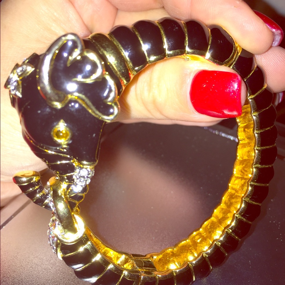 Vintage Kenneth Jay Lane elephant Cuff bracelet