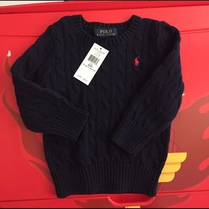 Cable navy sweater NWT
