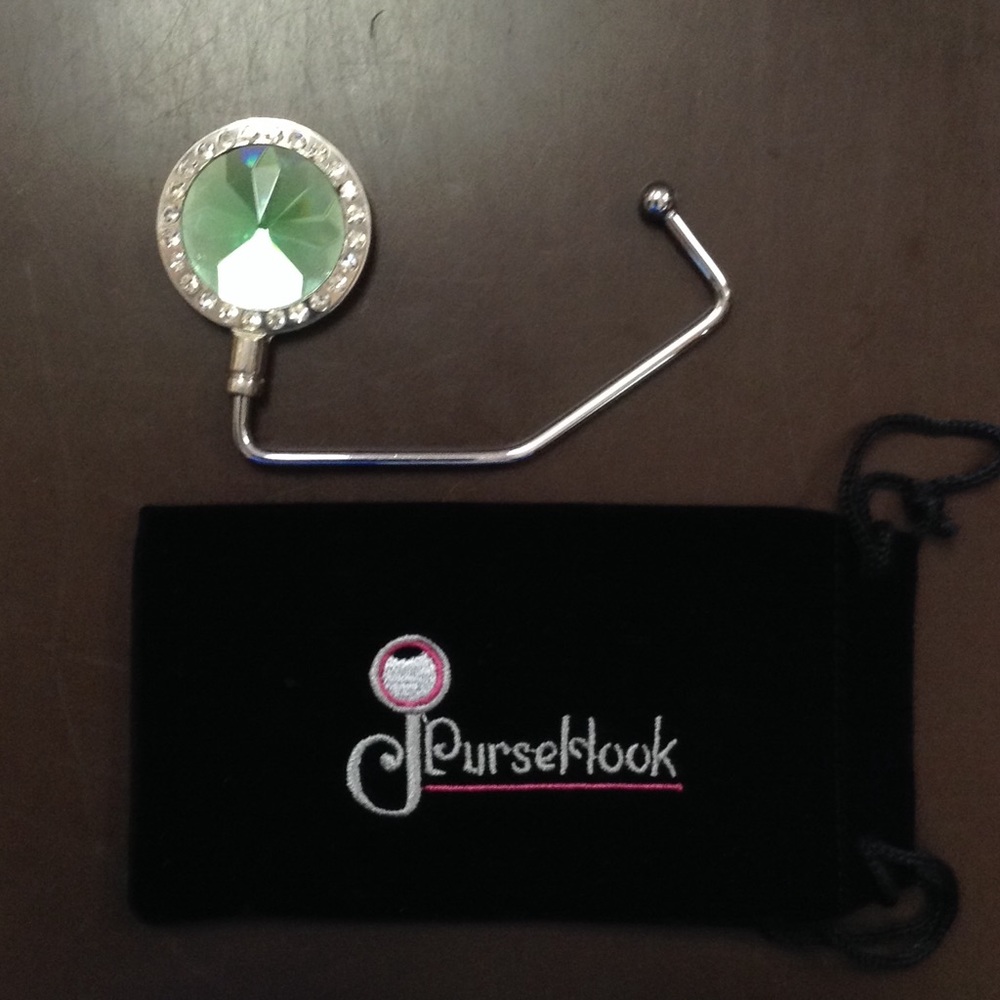 Green Crystal Purse Hook