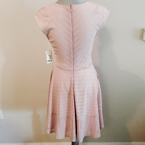 Bar III Perforated Blush Fit and Flare Dress - Picture 4 of 5
