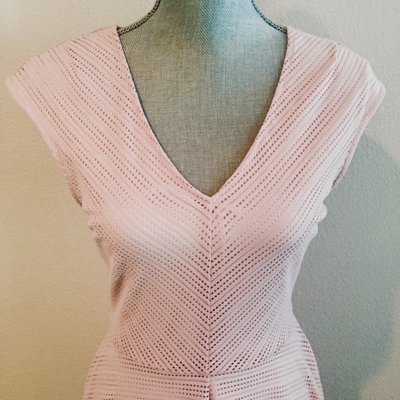 Bar III Perforated Blush Fit and Flare Dress - Picture 5 of 5