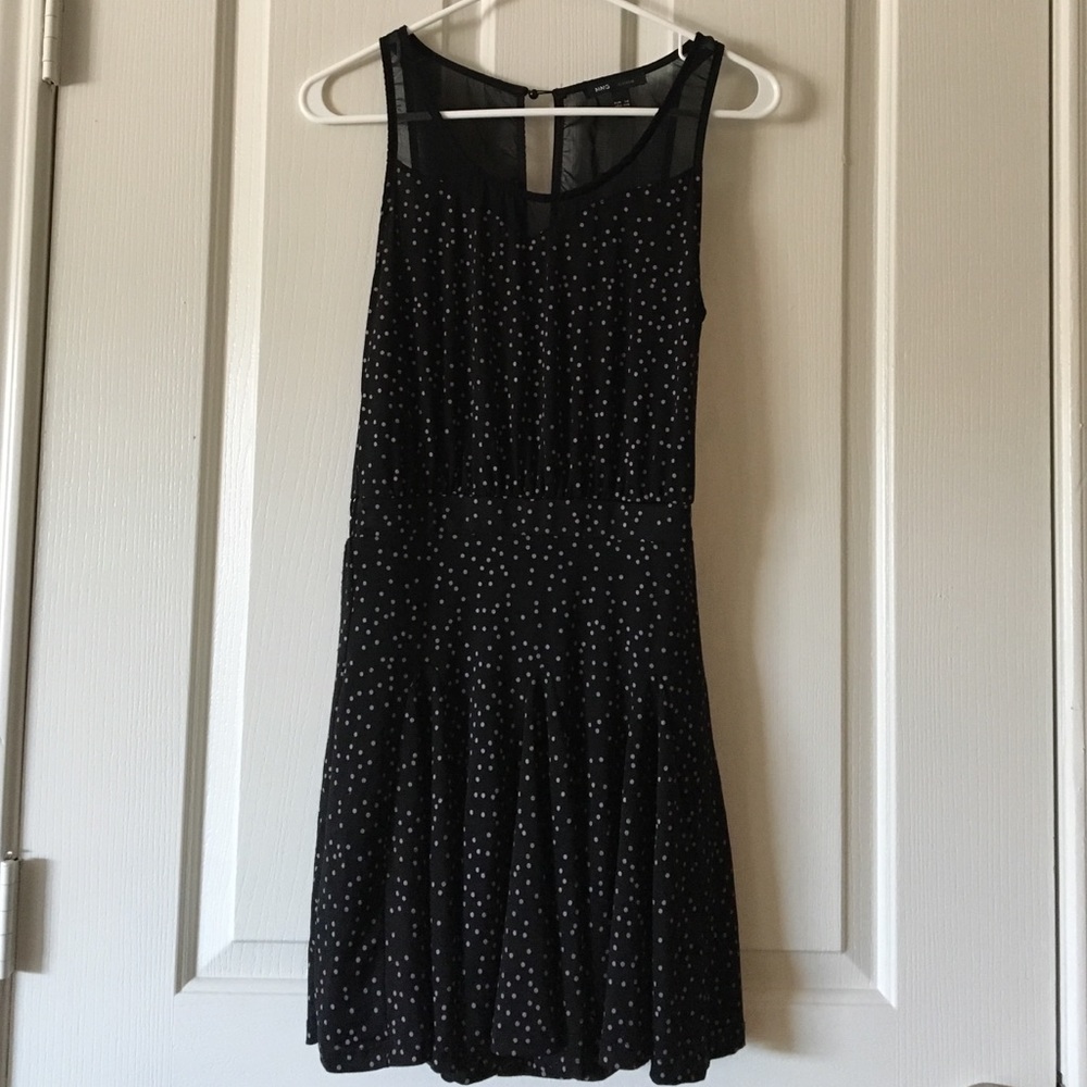 Black polka dot dress