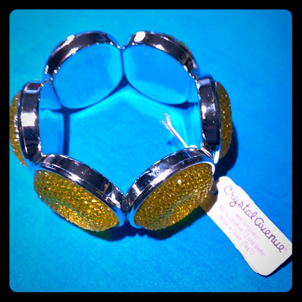 Yellow Sparkle Statement Bracelet