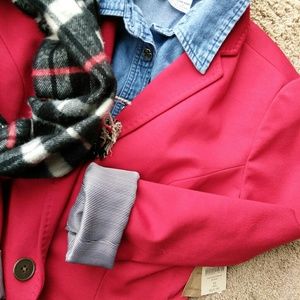 Coldwater Creek Red Knit Boyfriend Blazer