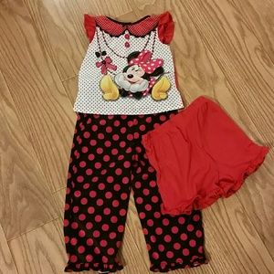 Disney Minnie 3T, 3 pc Pajama set