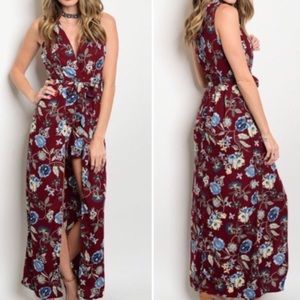 Floral Romper Maxi Dress NWOT