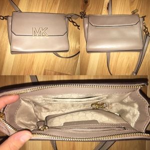 Nude/tan cross body Michael Kors purse