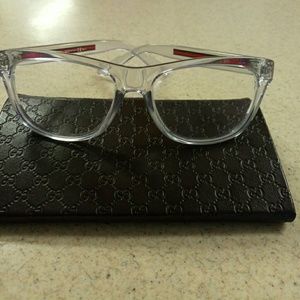 Trendy clear frame Gucci glasses
