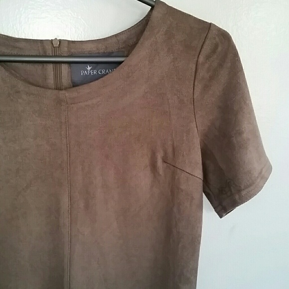 Anthropologie Dresses & Skirts - Paper Crane taupe sueded dress size small