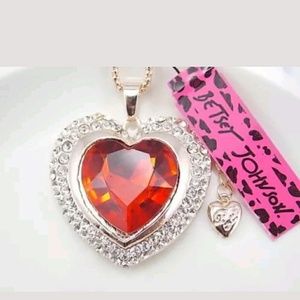 Betsy Johnson sweater necklace  (Red Heart)