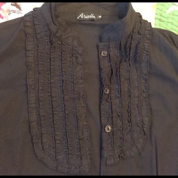 Black long sleeve button up. It runs small. - Picture 2 of 3