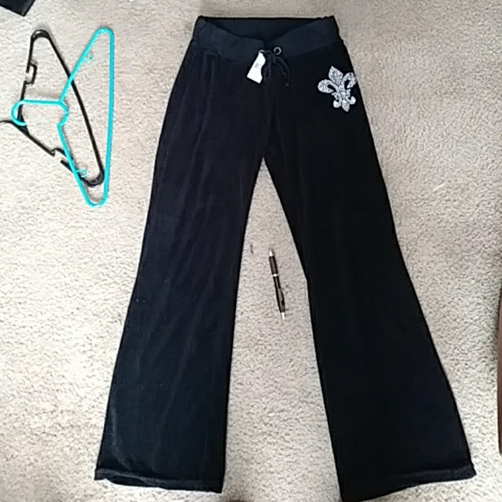 Drawstring Velour w/Gem decor pjs/joggers