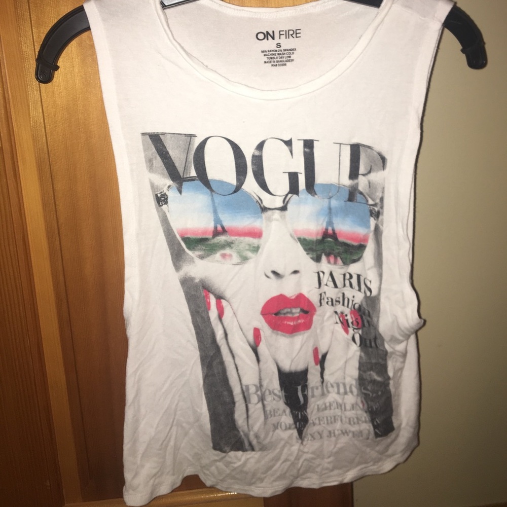 white vogue tank top