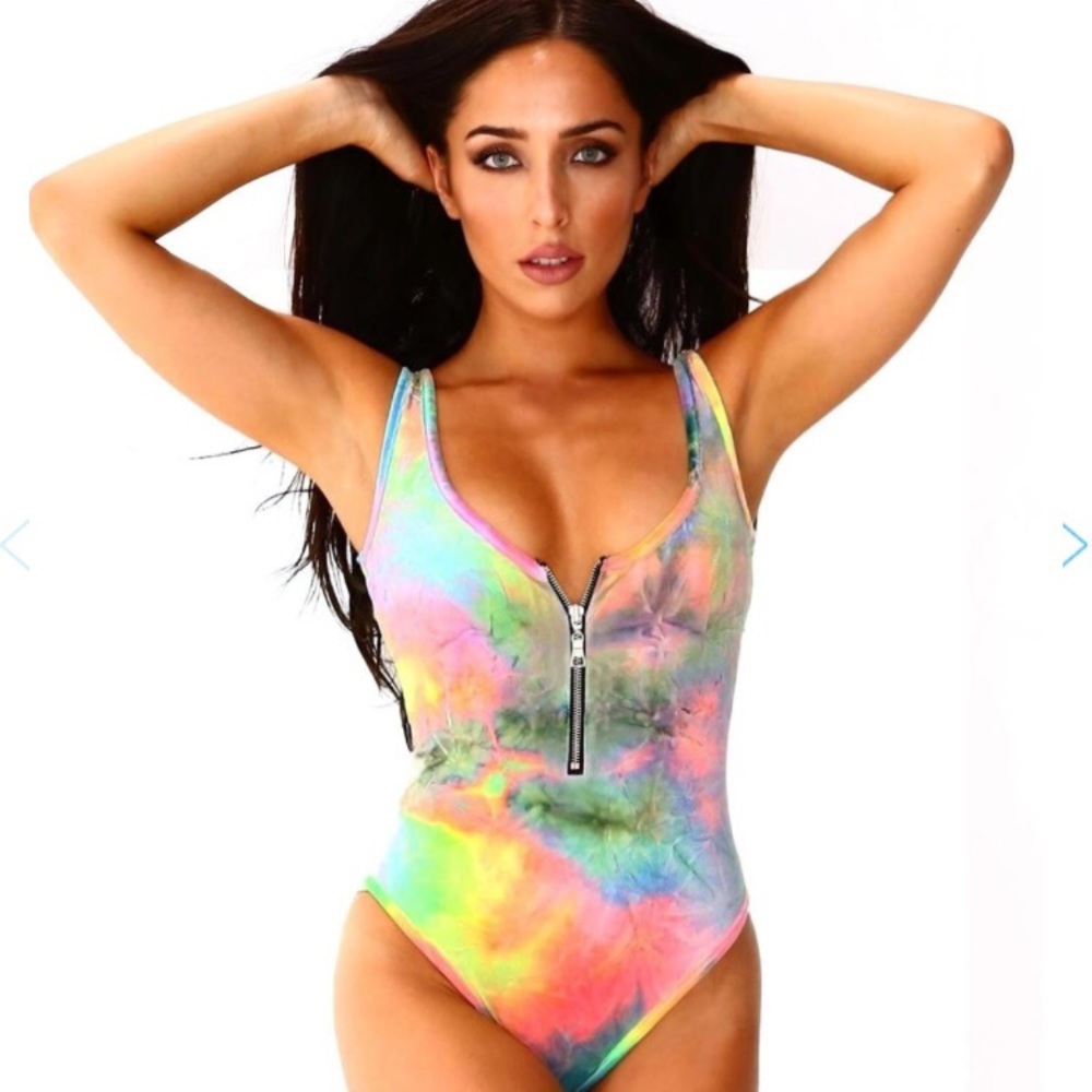 Tie Dye Velvet Bodysuit, Ravewear