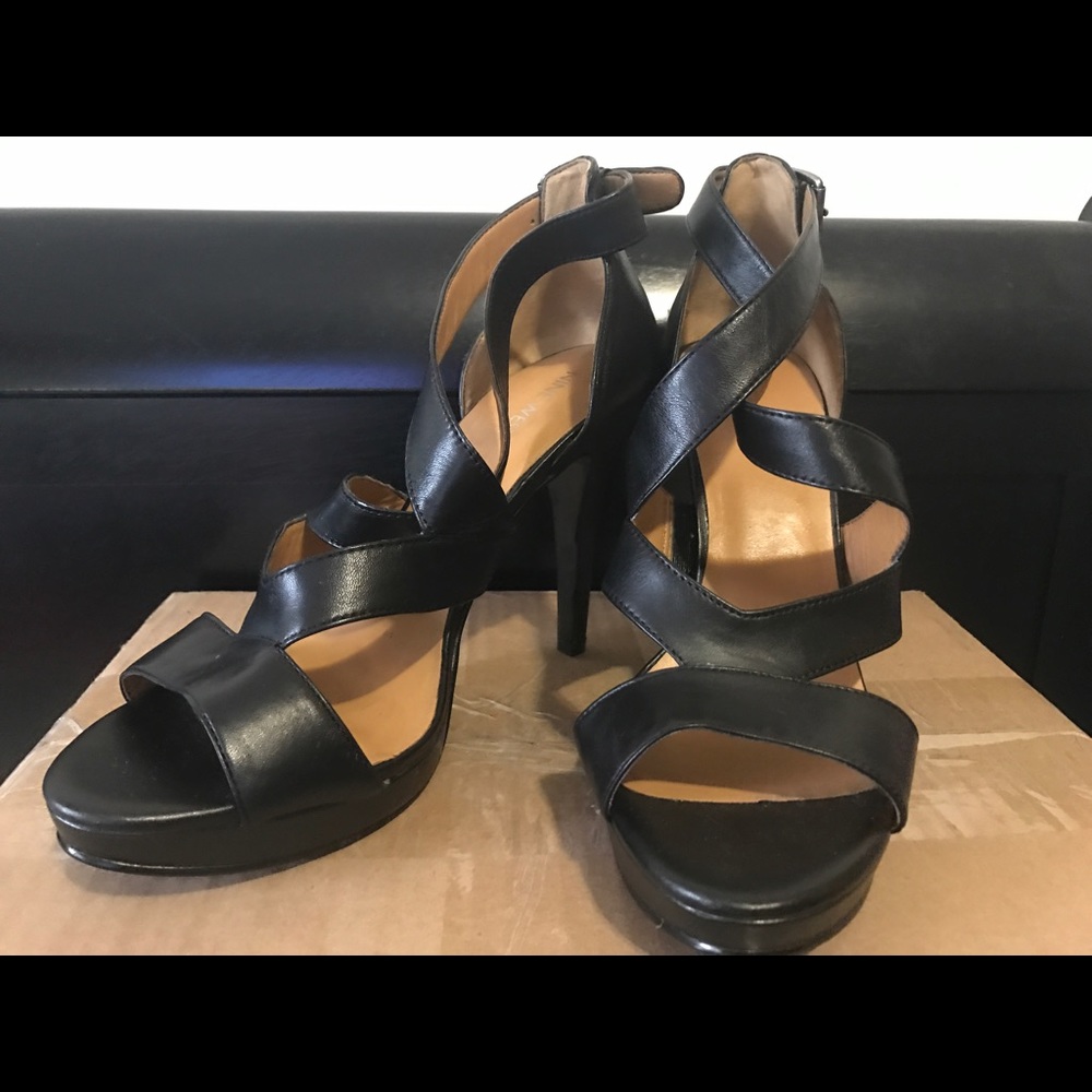 Nine West Open Toe black heels