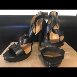 Nine West Open Toe black heels