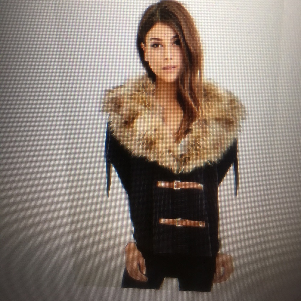 Faux Fur Poncho