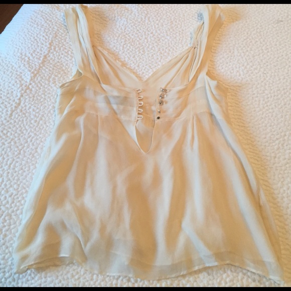 Cream silk top - Picture 3 of 4