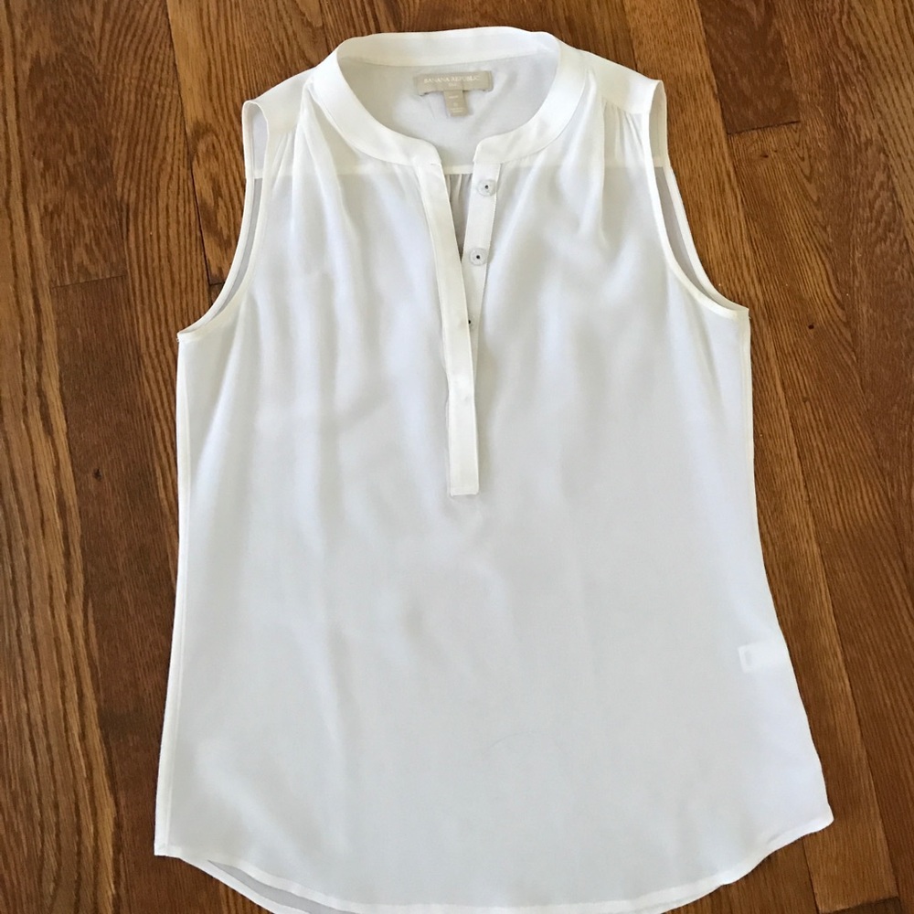 Banana Republic white silk tank