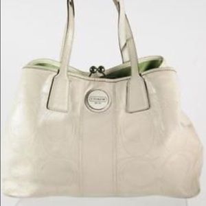 Coach Handbag White Patent Leather