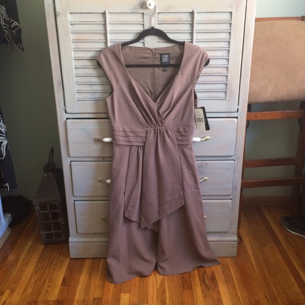 JAX Taupe Pleated Dress