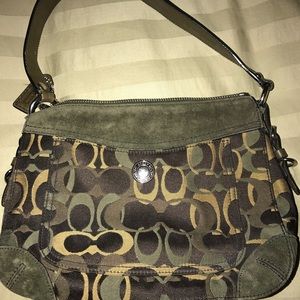 Camouflage color coach bag excellent condition