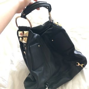 Large Ann Taylor black leather bag