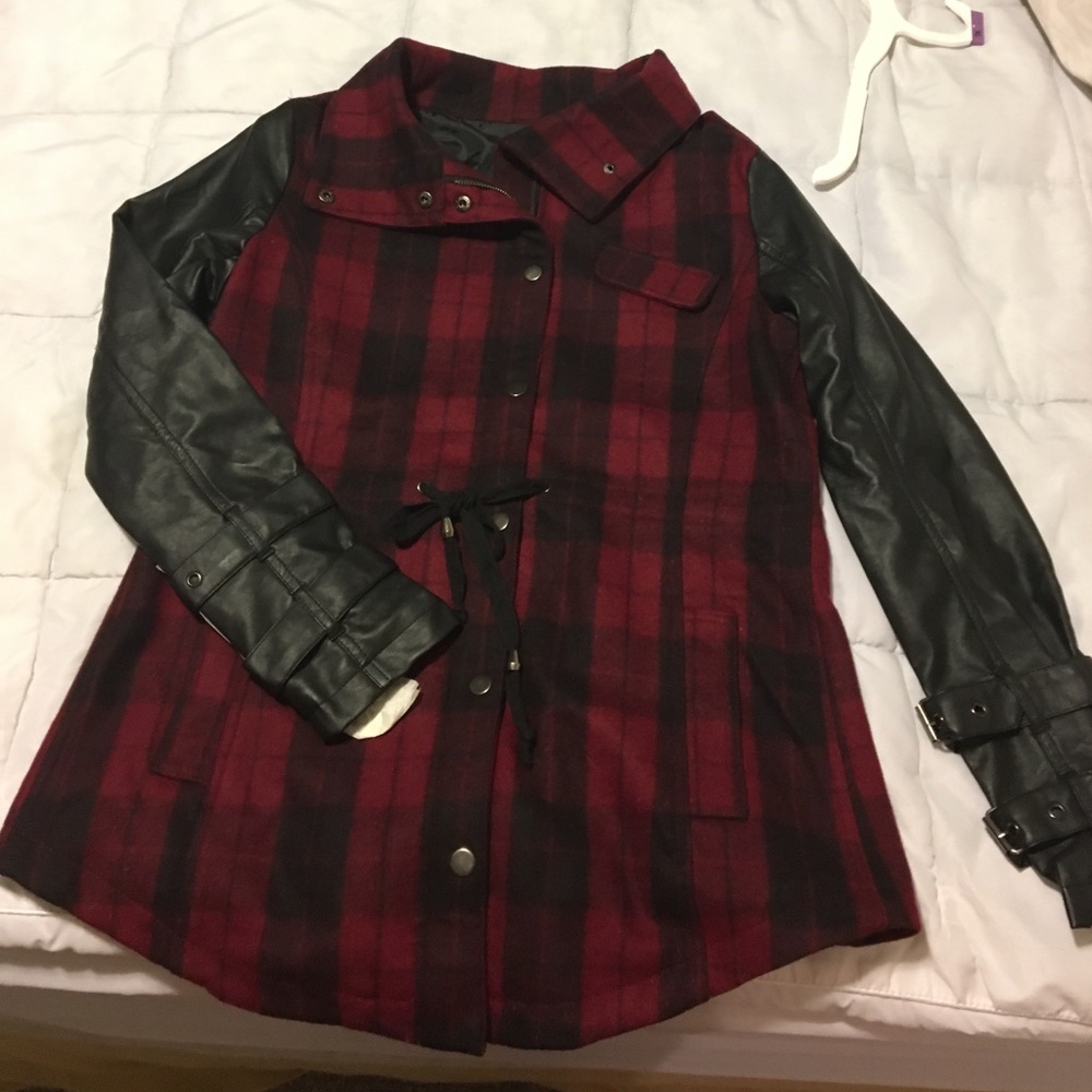 Plaid Leather Jacket
