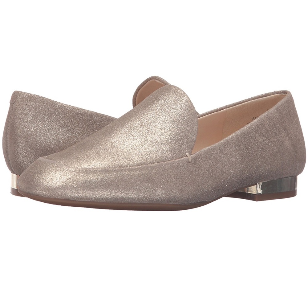 New Nine West NwXalan leather shoes 6M gold NWB