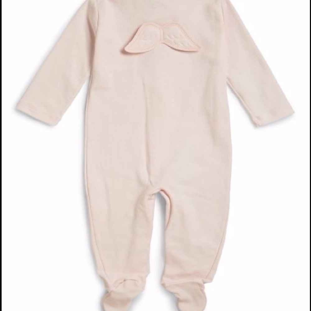 Marie chantal angel wings velour footie babygrow