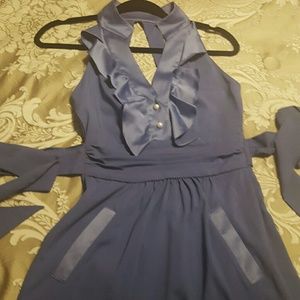 BCBG Periwinkle Chiffon and Satin Dress