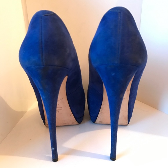 Giuseppe Zanotti Cobalt Blue Peep Toe Pump, Sz 39 - Picture 4 of 5