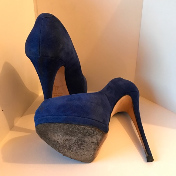 Giuseppe Zanotti Cobalt Blue Peep Toe Pump, Sz 39 - Picture 5 of 5