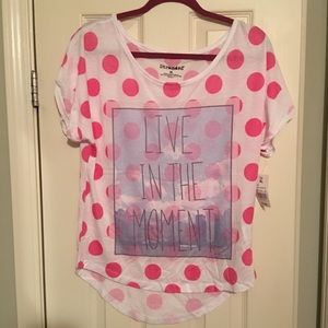 NWT Live in the moment polka dot T-Shirt